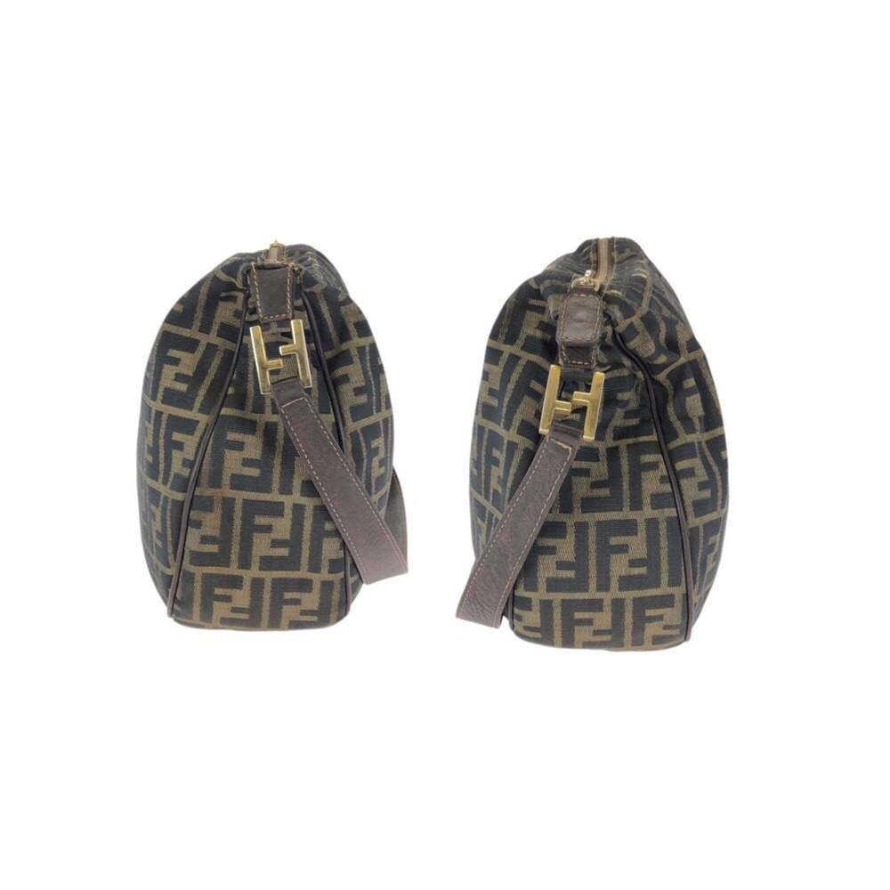 FENDI Brown Leather Zucca Messenger Shoulder Bag - Picture 8 of 10